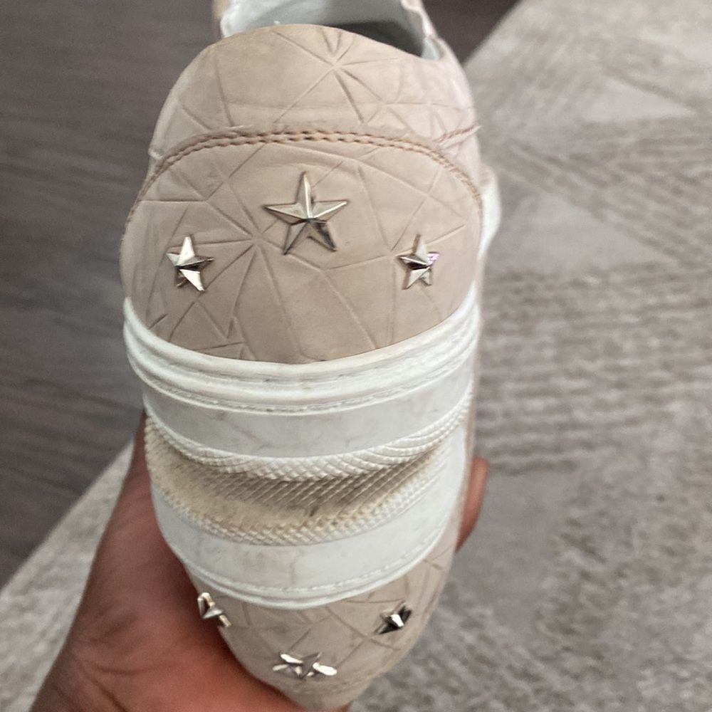 Jimmy Choo  cream Grove Men's Crocodile-Embossed Slip-On Sneaker Size 42 .5 - Picture 4 of 5